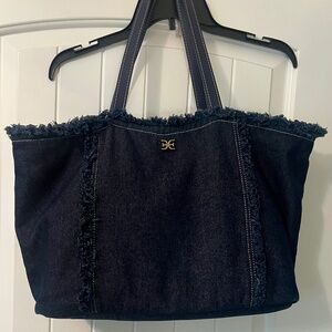 Sam Edelman Denim Purse with fringe detail
